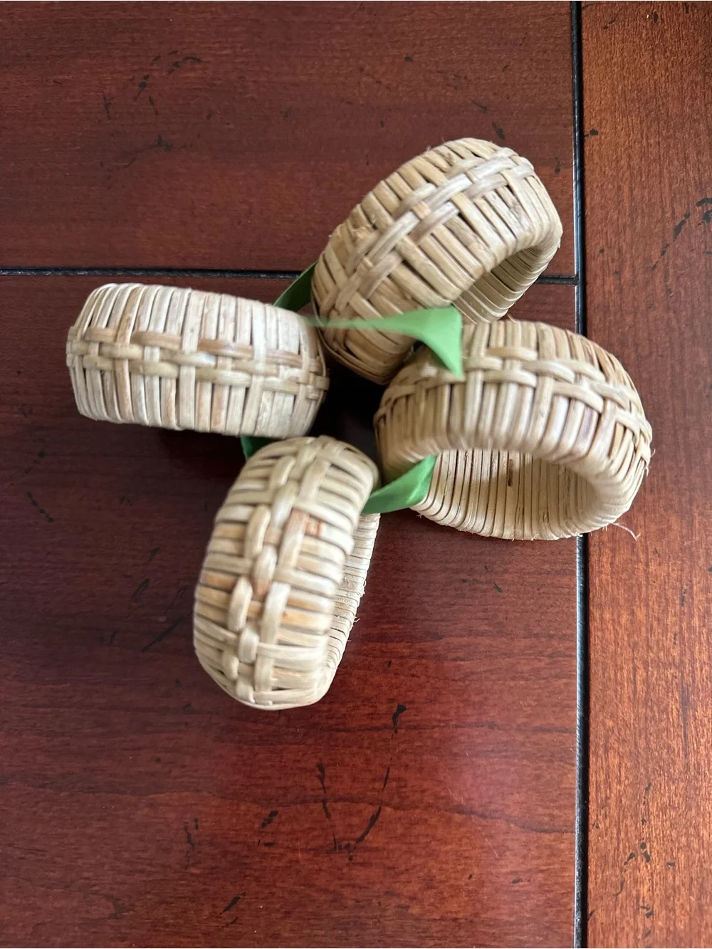 dot&army Dragonfly Cotton Dinner Napkins and Rattan Napkin Rings - Set of 4